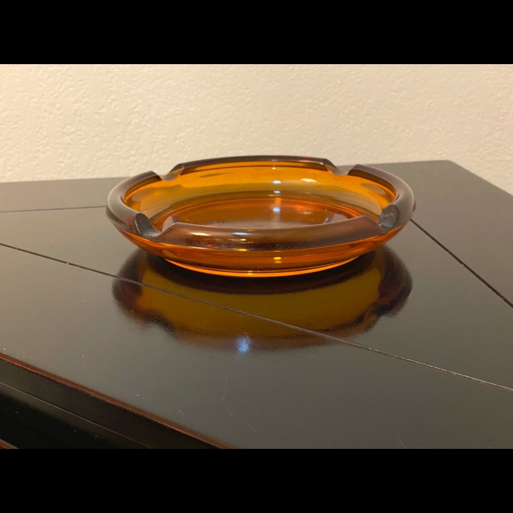 1950’s/60’s burnt orange glass ashtray